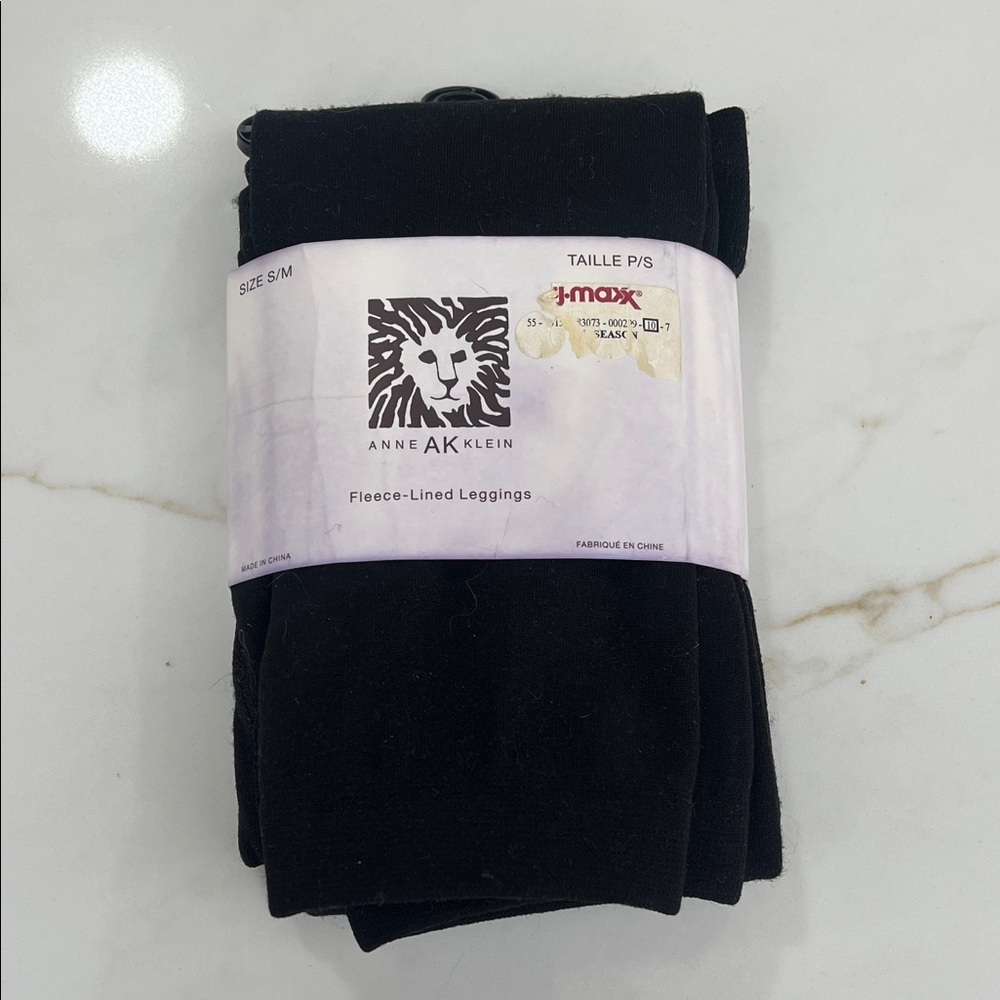 Anne Klein Black Fleece-Lined women’s Leggings